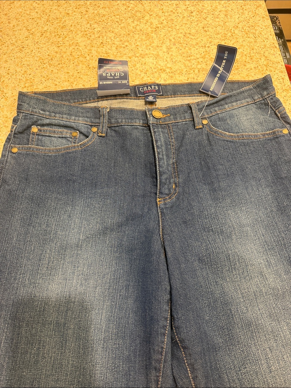 Chaps Medium Blue Denim Jeans with Gold Rivets